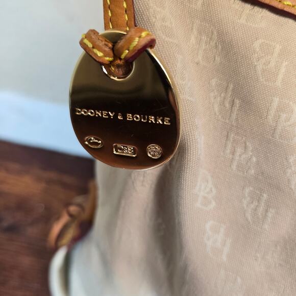 Dooney & Bourke Vintage Signature Monogram Canvas & Leather Shoulder Bag - Picture 10 of 12